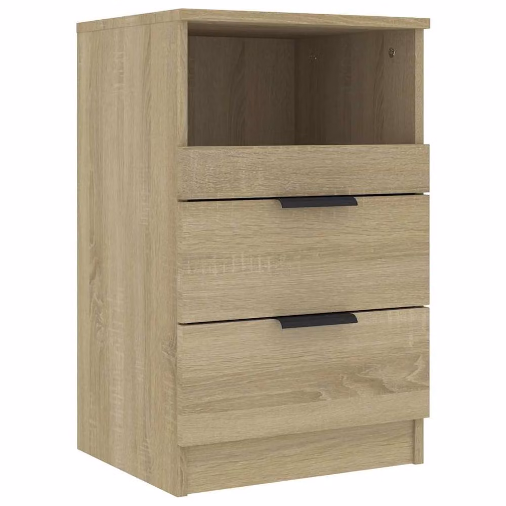 Berkfield Home Set of 2 Bedside Cabinets in Sonoma Oak, Light Sand – 3