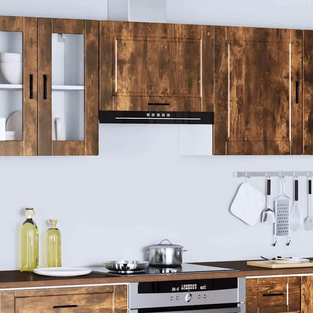Berkfield Home Porto Smoked Oak Kitchen Wall Cabinet in Brown – 3