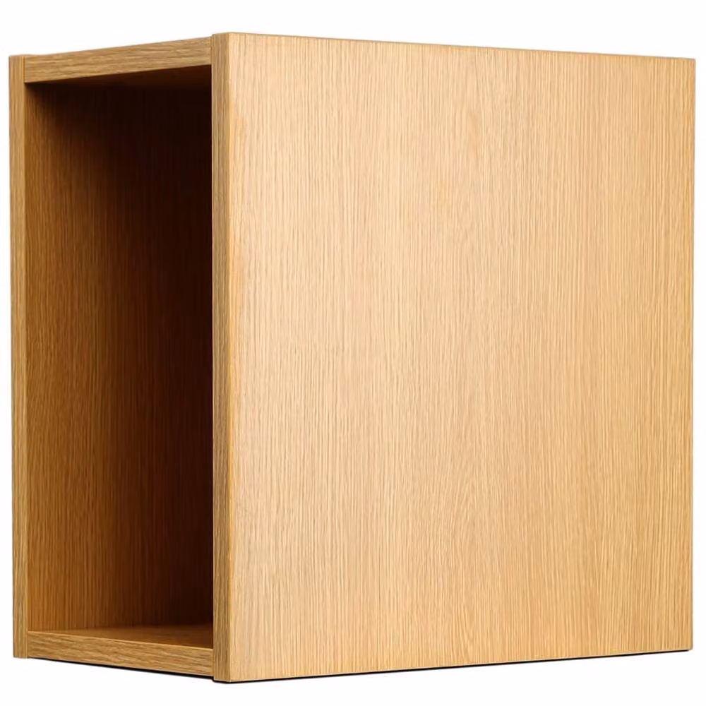 Charles Jacobs Oak Vinyl LP Storage Cube Rack in Brown, W/D/H: 35.6 x 34.0 x 30.0 cm – 2