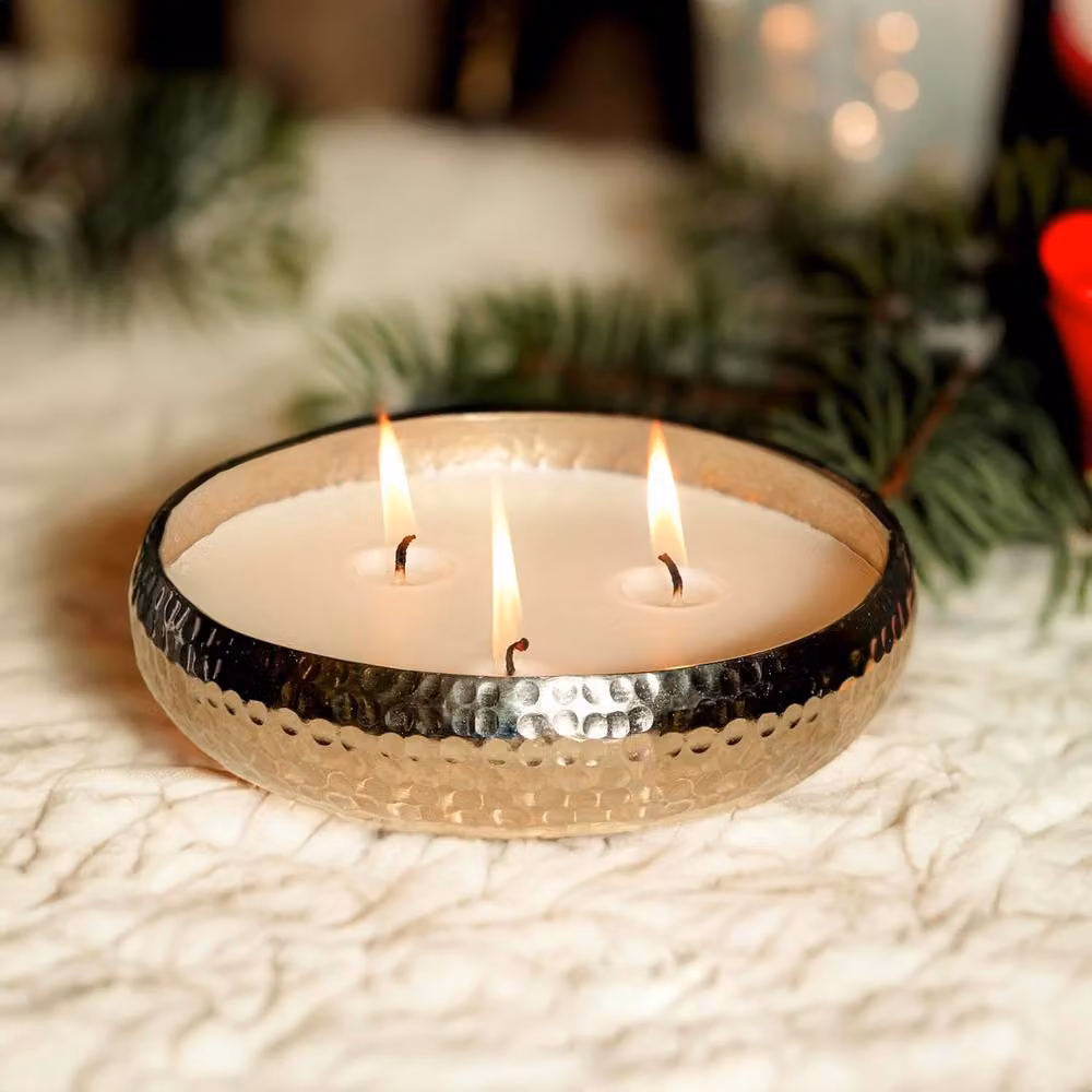 Marco Paul Silver Dimpled 3 Wick Scented Tabletop Candle – 4