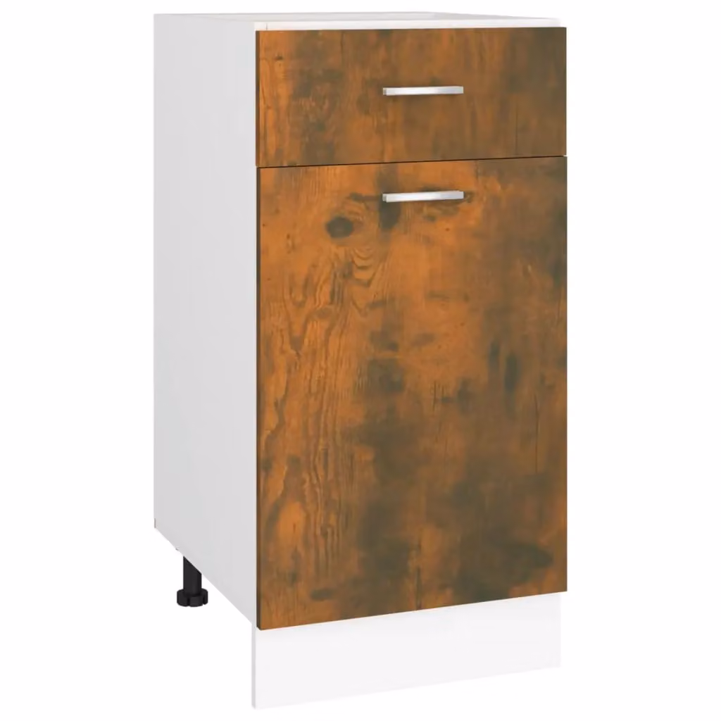 Berkfield Home Smoked Oak Drawer Bottom Cabinet in Brown, W: 40 cm, D: 46 cm, H: 81.5 cm – 2