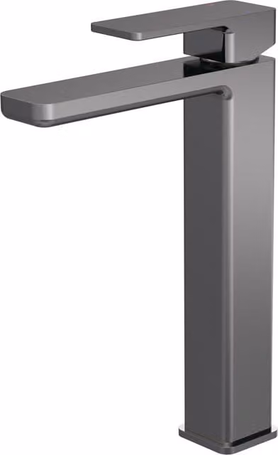 Balterley Square High Rise Mono Basin Mixer Tap in Brushed Pewter Silver – 1