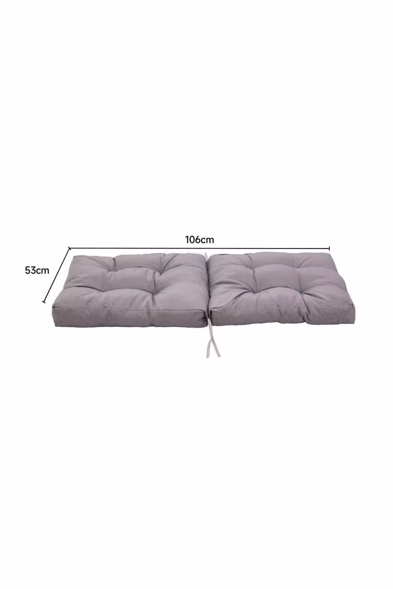 Garden Sanctuary Waterproof and UV-Resistant All-in-One Dining Chair Cushion, Dark Grey, W: 106 cm, D: 53 cm