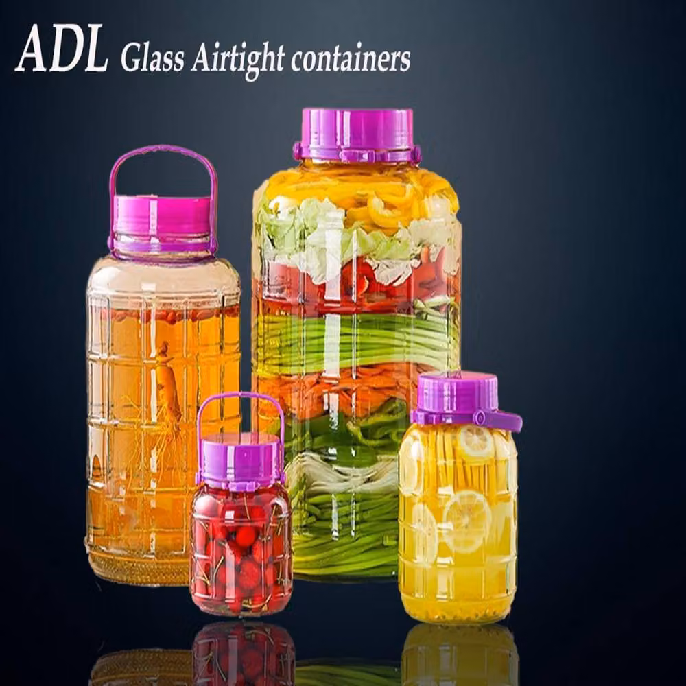ATEK Transparent Glass Food Storage Canister with Airtight Lid, 5 l – 9