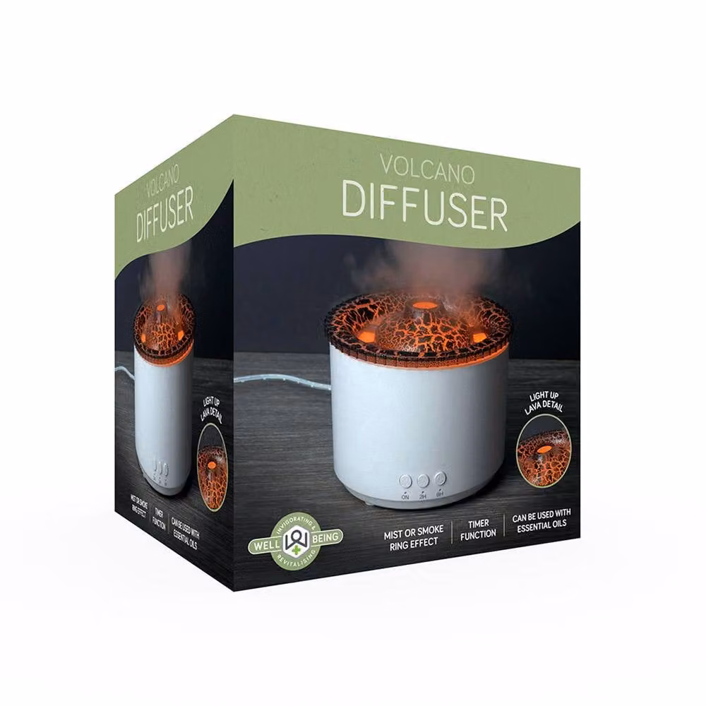 Menkind Well Being Volcano Diffuser with Timer and Calming Mist Light in White – 3