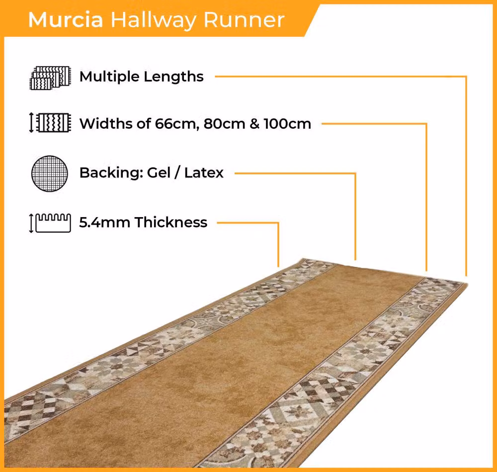 runrug Murcia Loop Pile Hallway Runner Rug, Grey, W: 80 cm, L: 330 cm – 3