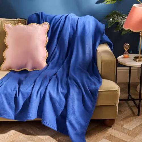 OHS Ultra Soft Polar Fleece Throw Blanket in Blue, W/D/H: 120 x 150 cm – 3