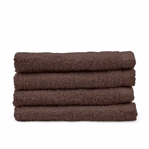 Catherine Lansfield Quick Dry Cotton Face Cloths, 4 Pack, Brown, W/D/H: 30 x 30 x 30 cm – 2