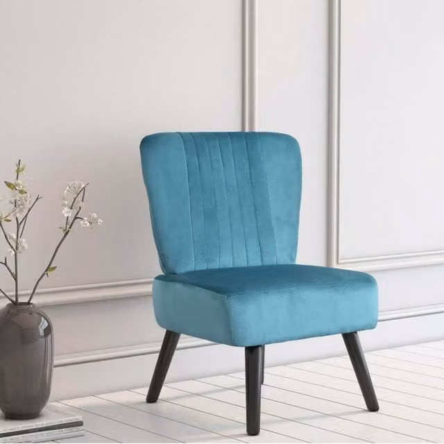 Neo Shell Accent Chair in Petrol Velvet