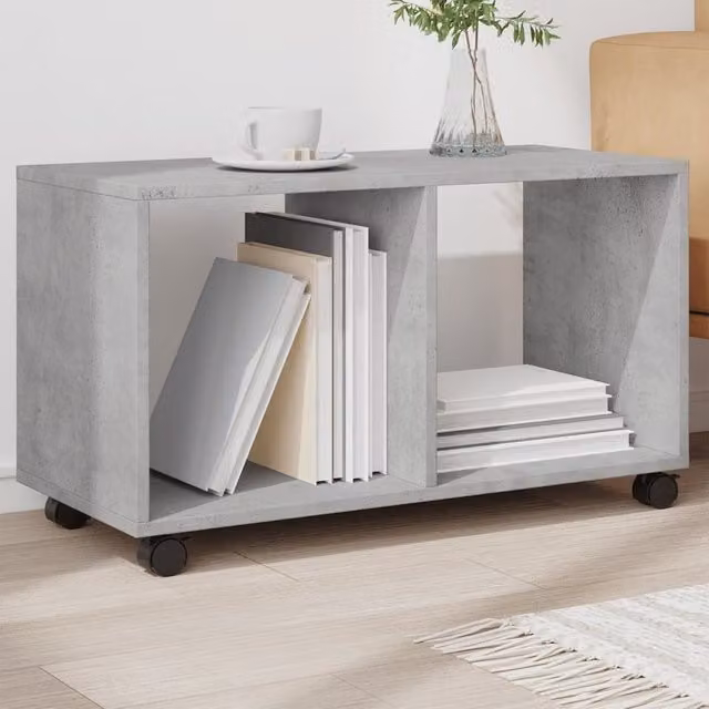 vidaXL Rolling Cabinet in Concrete Grey, Engineered Wood, W/D/H: 72 x 33 x 42.5 cm – 1