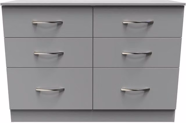 Ready Assembled 2 U Hampshire 6 Drawer Wide Chest in Dark Grey – 1
