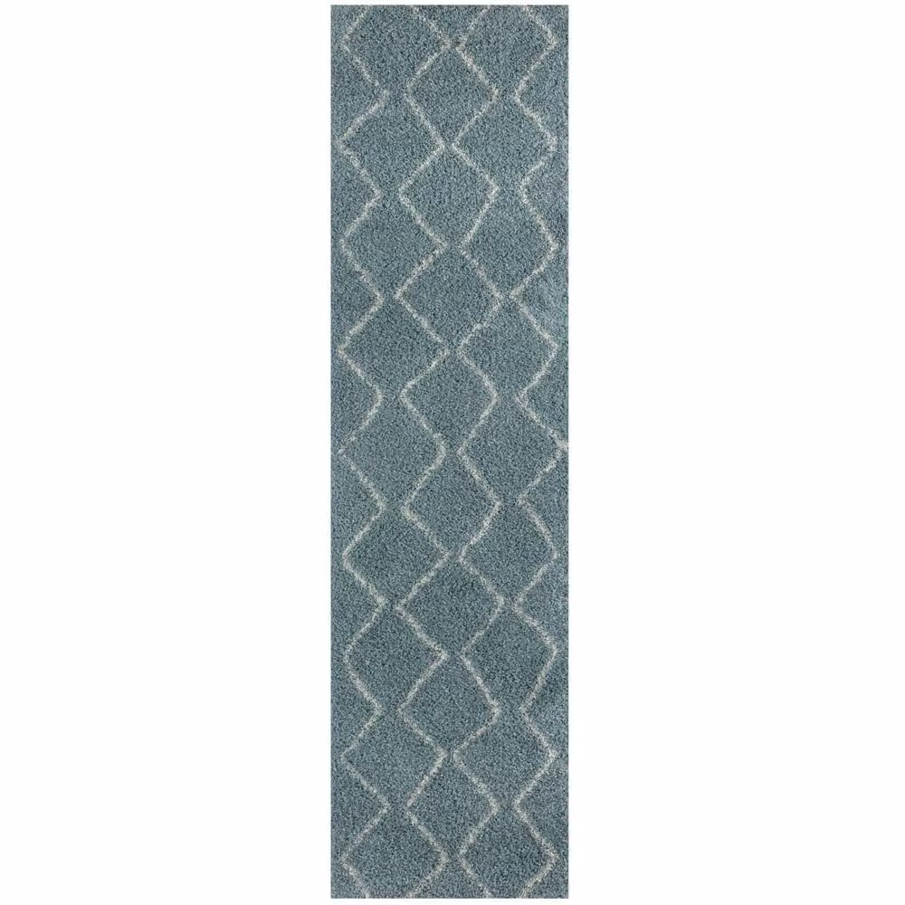 THE RUGS Moroccan Soft High Pile Shaggy Zigzag Rug, Duck Egg Blue, W: 120 cm, D: 170 cm – 2