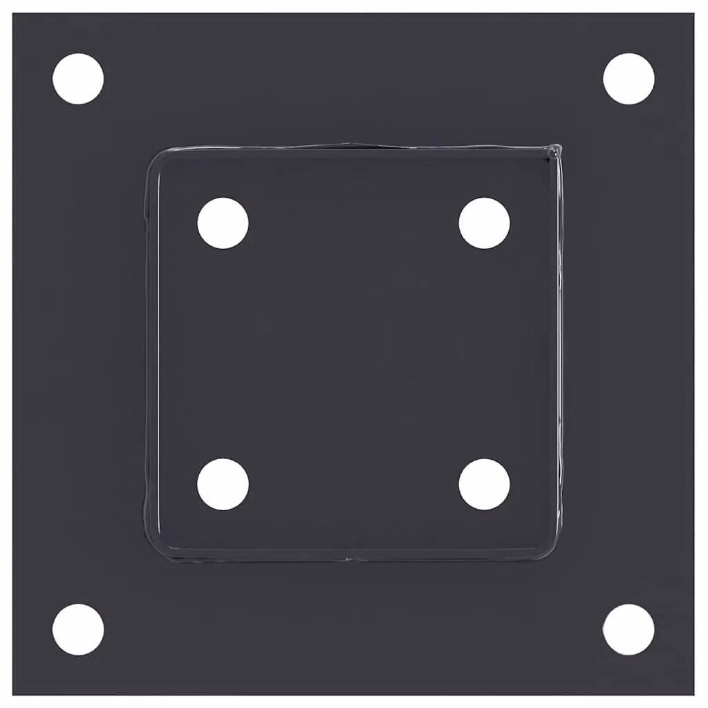 Berkfield Home Square Post Bases, 12 Pack, Anthracite, Powder-coated Steel, 91 x 91 mm – 3