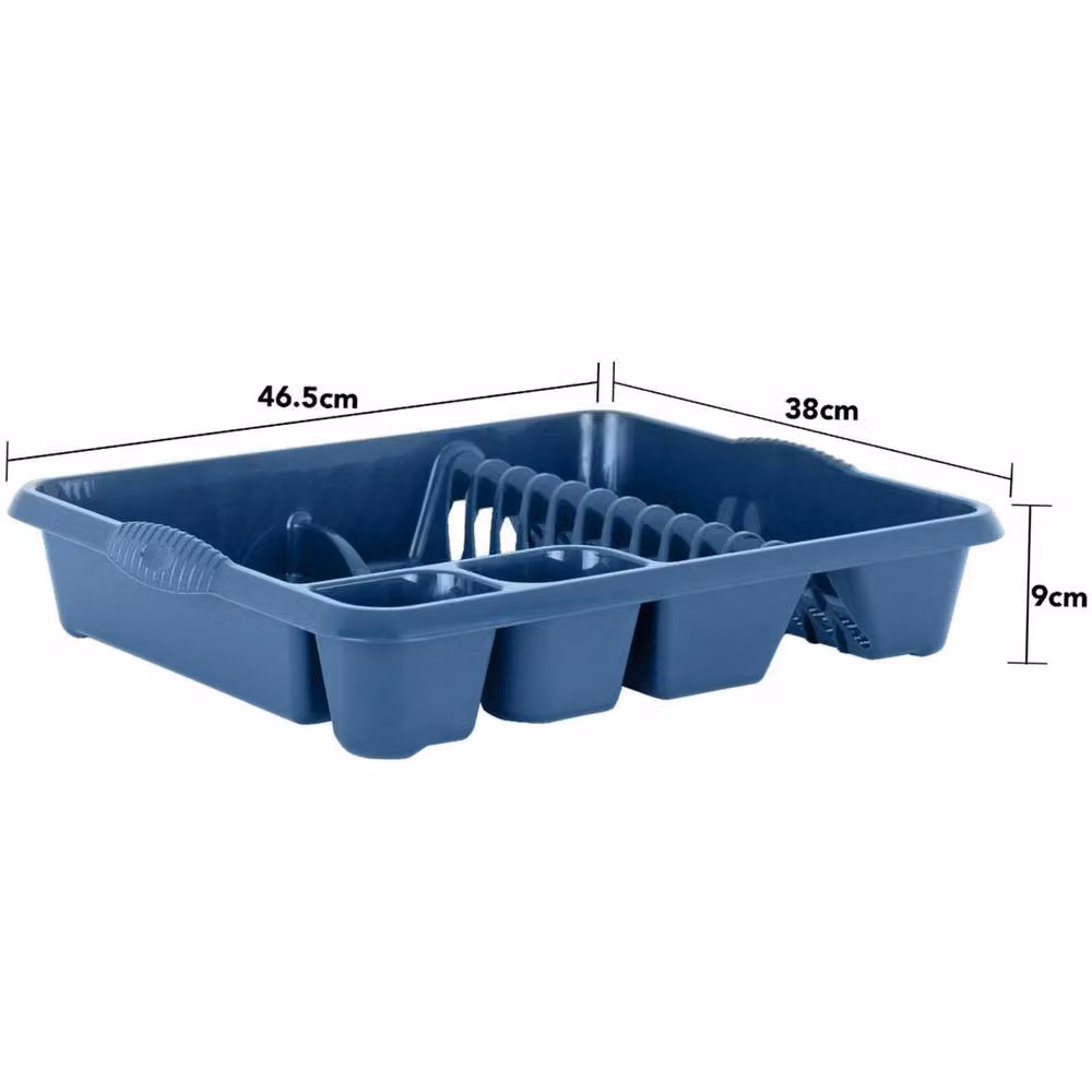 Flavora Blue Plastic Kitchen Dish Drainer with Cutlery Holder – 2