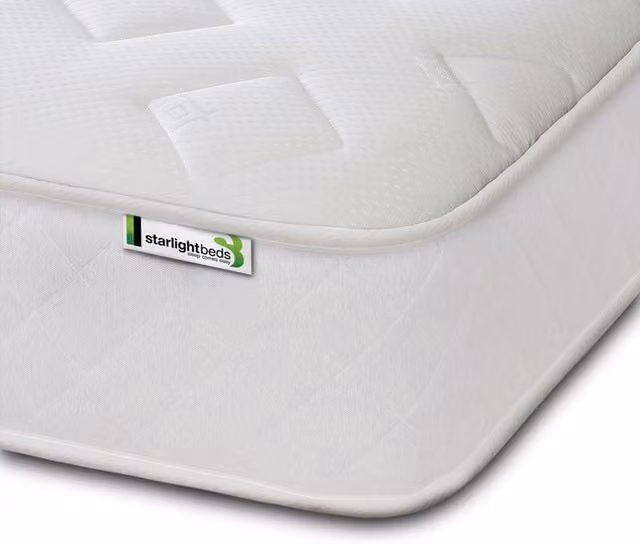 Starlight Beds Jump n Tac Hybrid Memory Foam and Open Coil Spring Mattress, White, W: 140 cm, L: 200 cm