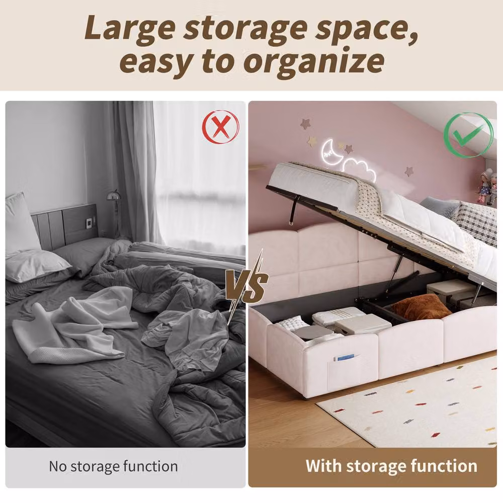 Matteo Pink Velvet Upholstered Single Sofa Bed with USB Charging Port and Lift-Up Storage Base, W: 90 cm, L: 190 cm – 3