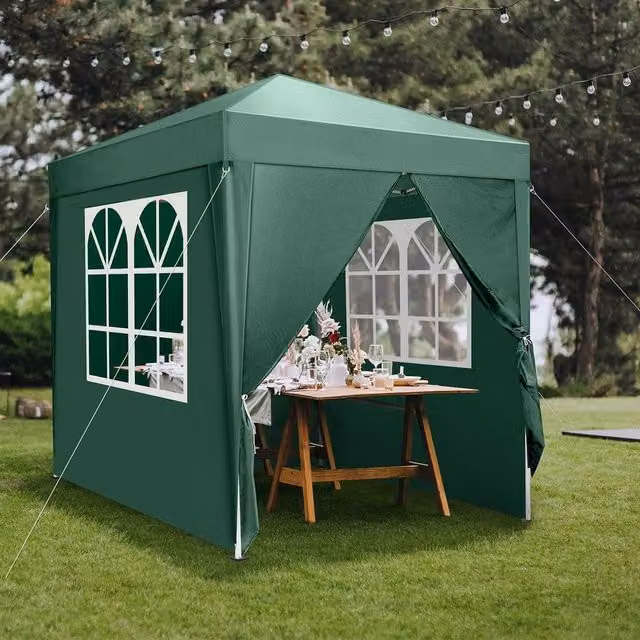 Kelvenix Green Pop Up Gazebo Marquee Garden Party Tent Canopy with Steel Frame