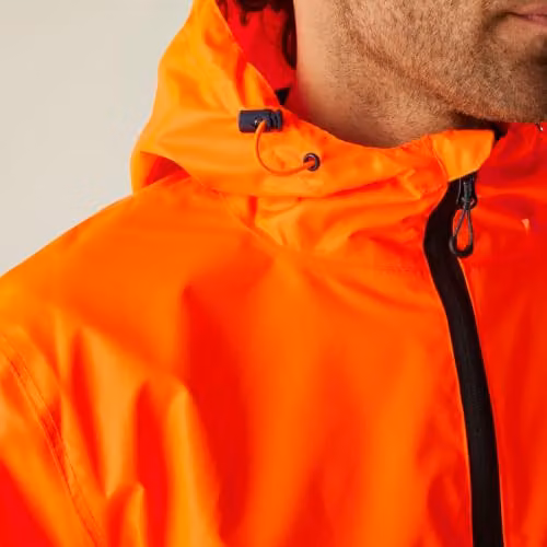 Regatta Men's Class 3 Hi-Vis Waterproof and Windproof Packaway Jacket, Orange, Size: M – 2