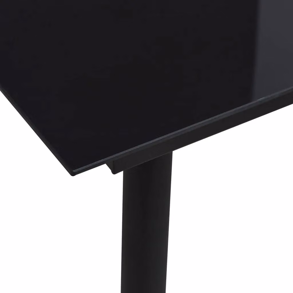 Berkfield Home Modern Garden Dining Table in Black Steel and Glass, W/D/H: 80 x 80 x 74 cm – 2