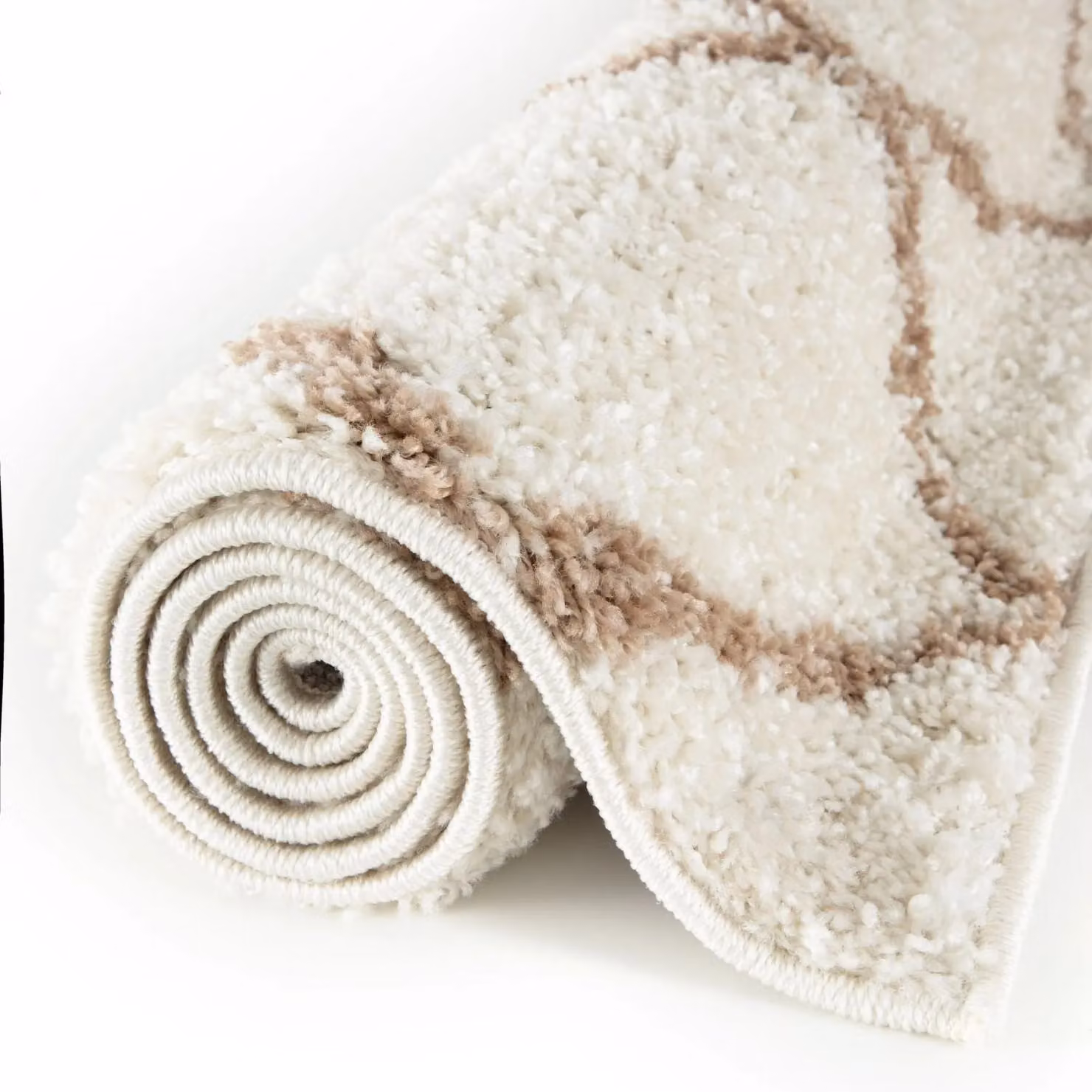 THE RUGS Soft Moroccan Shaggy Rug, Ivory and Beige, W: 80 cm, L: 300 cm – 2