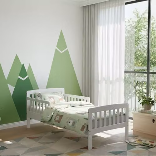 Kidsaw Jinsen Toddler Bed in White Solid Wood