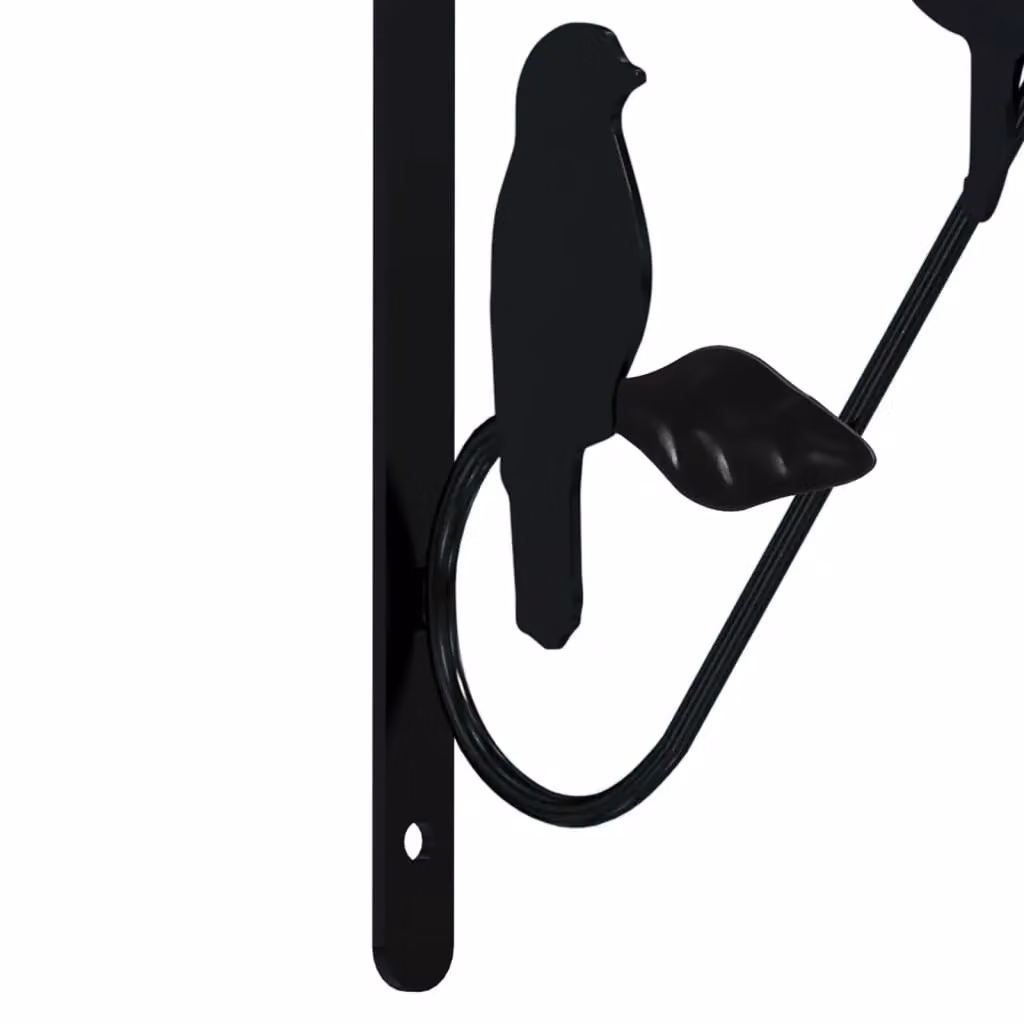 Berkfield Home Black Steel Hanging Basket Brackets, 4 Pack – 3