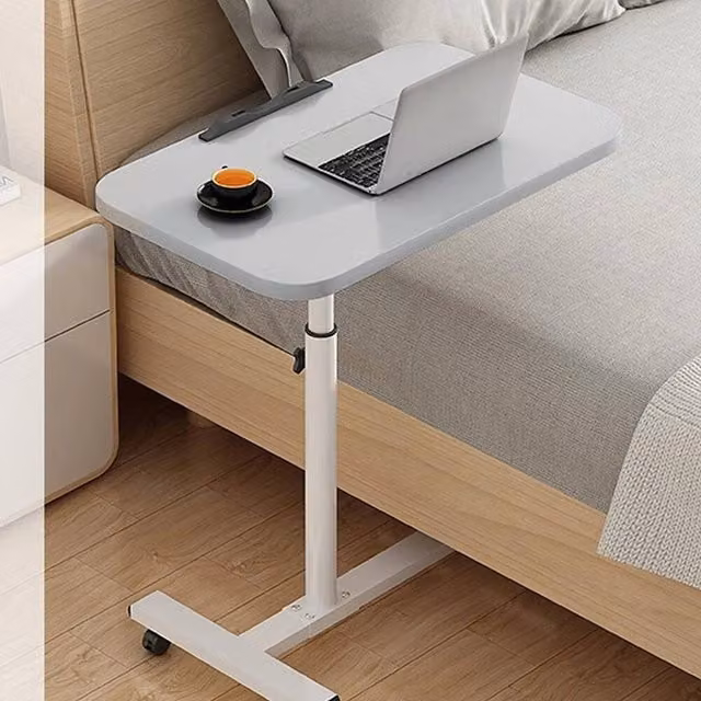 Havendro Grey Adjustable Height Overbed Dining Tray Table with Castors