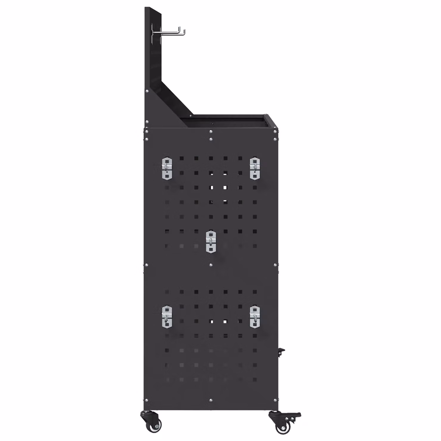 Berkfield Lockable and Rollable Tool Trolley in Black Powder-coated Steel, W/D/H: 65 x 35 x 111 cm – 4