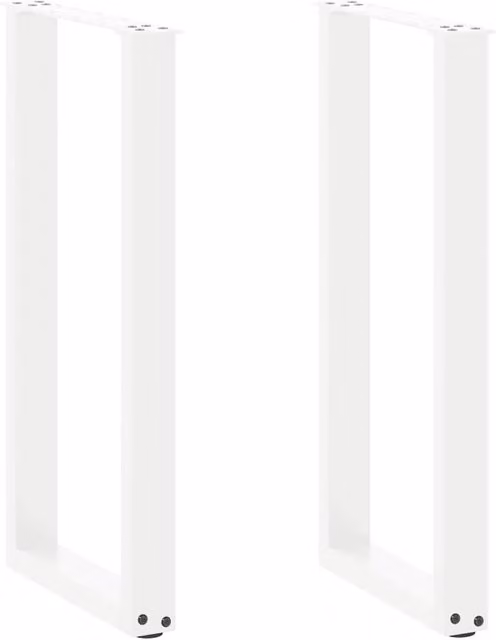 Berkfield Home U-Shaped Steel Coffee Table Legs, 2 Pieces, White, W: 38 cm, H: 72.5 cm