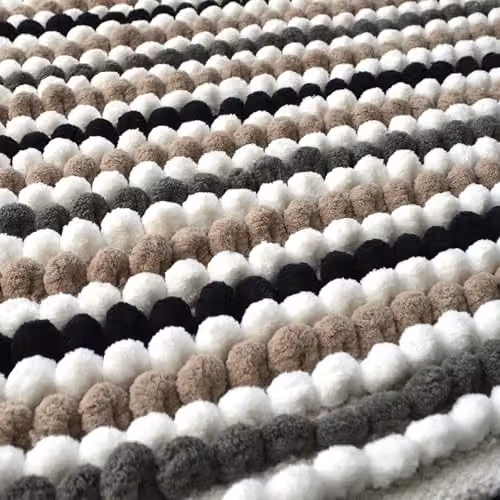 Allure Bath Fashions Striped Chunky Bobble Toilet Mat in Grey, W/D/H: 50 x 50 x 5 cm – 4