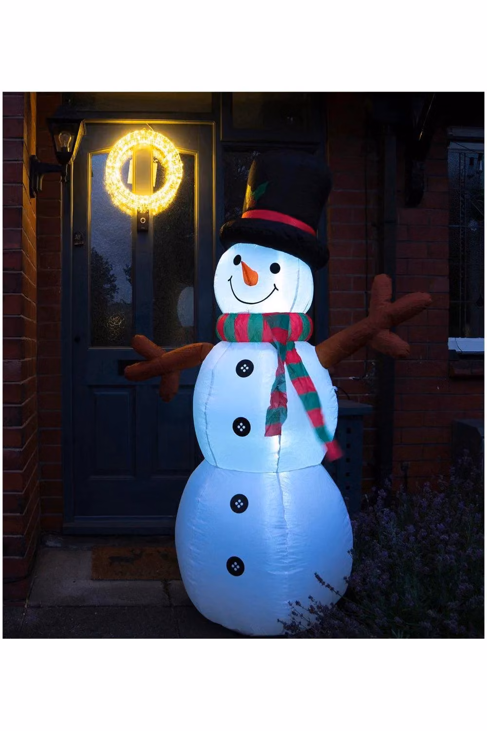 Netagon Inflatable White Christmas Snowman with LED Lights, Height: 180 cm – 4