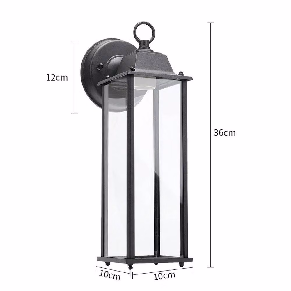 PAWNORA Black Outdoor Wall Lantern with Transparent Glass for Gardens – 2