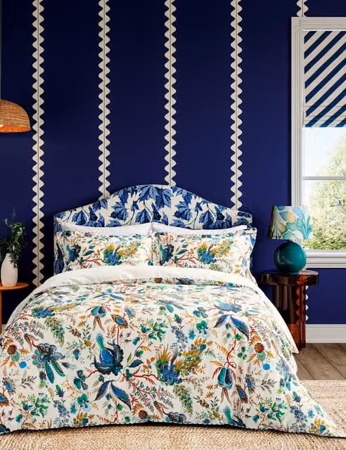 Harlequin Wonderland Floral Cotton Mako Sateen Bedding Set, Multicolour, W: 180 cm x L: 200 cm