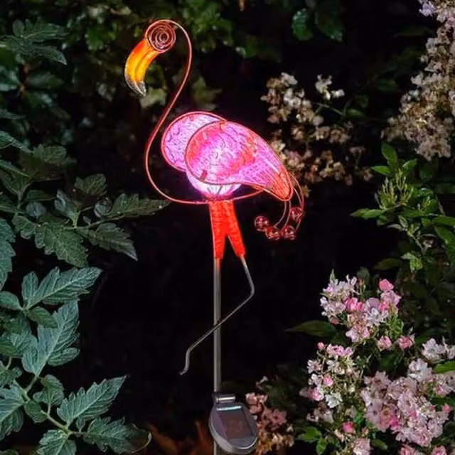Smart Solar Flamingo Stake Light in Pink