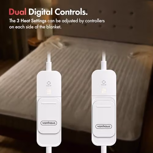 VonHaus King Size Electric Heated Mattress Topper in White, W/D/H: 150 x 200 cm – 4