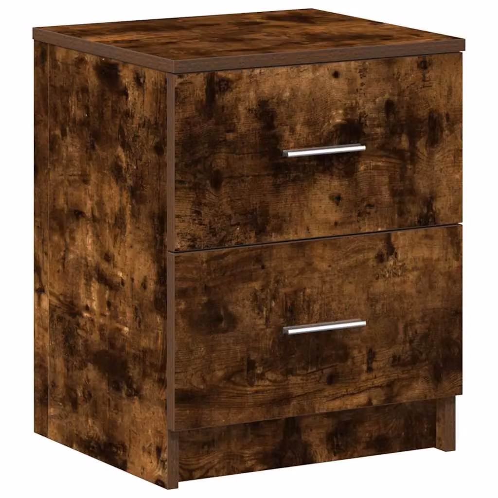 Berkfield Home Bedside Cabinet with 2 Drawers in Smoked Oak Brown, W/D/H: 40 x 36 x 50 cm – 2