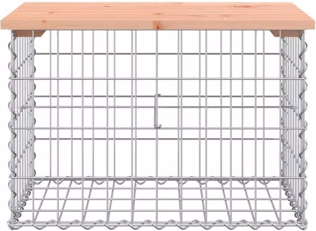 Berkfield Home Beautiful Garden Bench Gabion Design in Brown Solid Douglas Wood W/D/H: 63 x 44 x 42 cm
