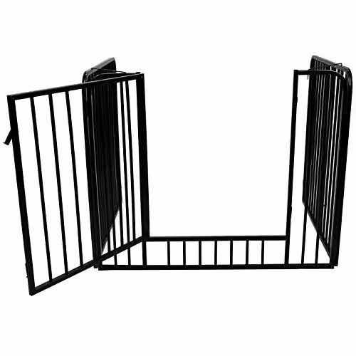 Actiasgear Heavy Duty Black Steel Enamel Safety Fire Guard, Wall Mounted, W: 91 cm, H: 71 cm, D: 10.57 cm – 4