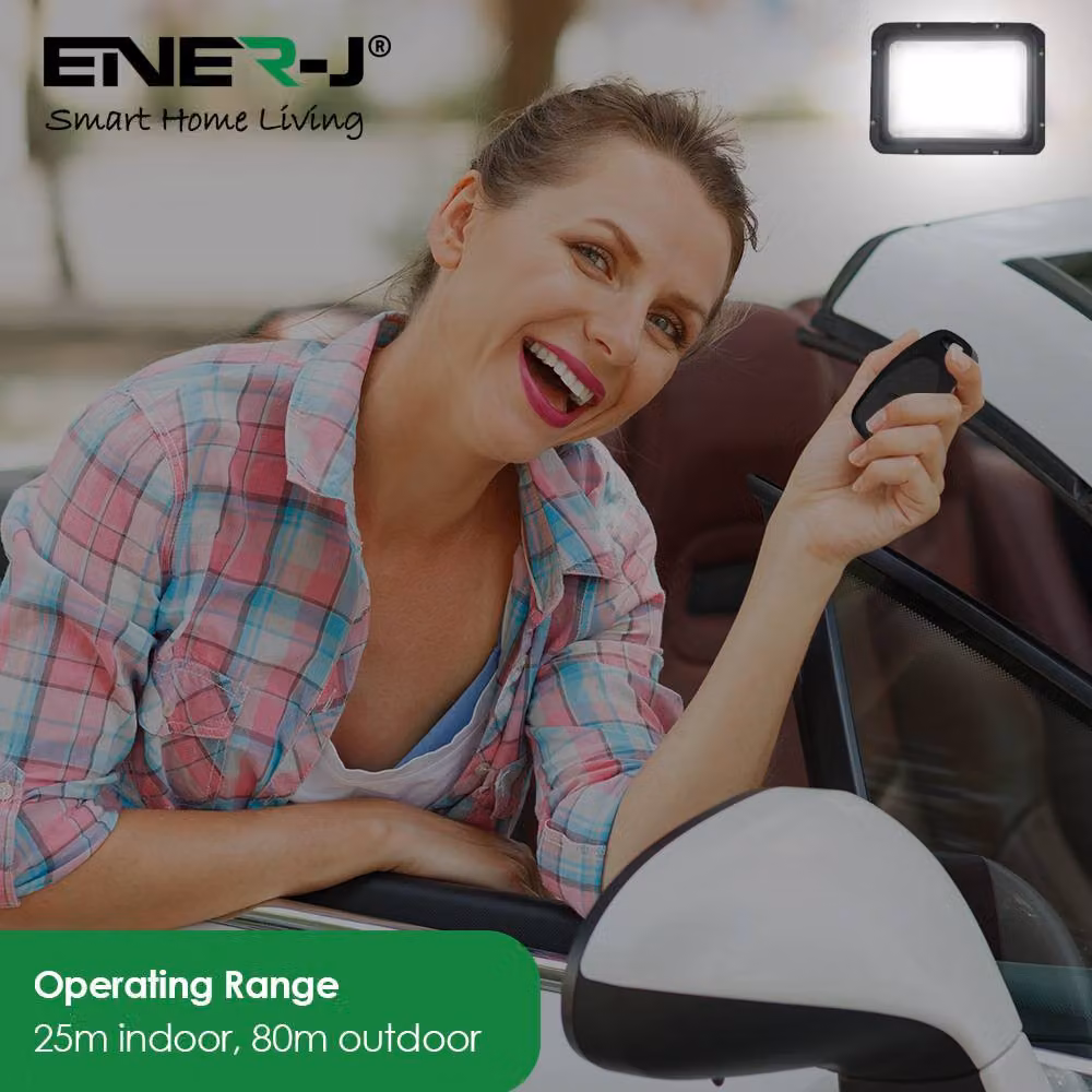 ENER-J 1 Gang Wireless Kinetic FOB On/Off-Dimming Switch, White and Black, 240V – 3