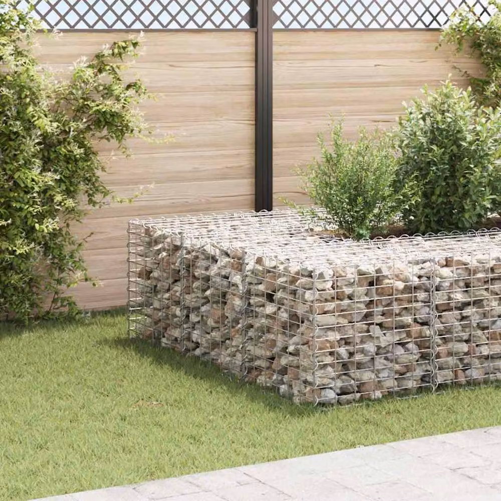 Berkfield Home Durable Cube Gabion Raised Bed in Silver Steel Wire, W/D/H: 60 x 60 x 60 cm – 1