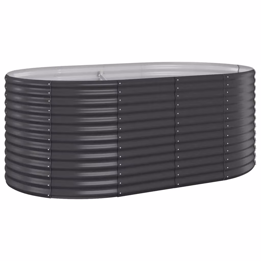 Berkfield Home Garden Powder-coated Steel Raised Bed in Anthracite Black, W/D/H: 175 x 100 x 68 cm – 2