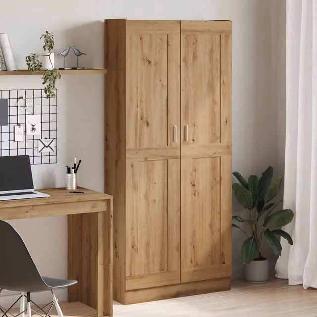 Berkfield Home Artisan Oak Highboard in Brown, W: 82.5 cm, D: 30.5 cm, H: 185 cm