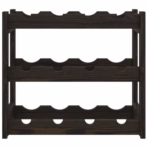 vidaXL Black Solid Pine Wood Wine Rack for 12 Bottles, W/D/H: 43 x 25 x 38 cm – 5