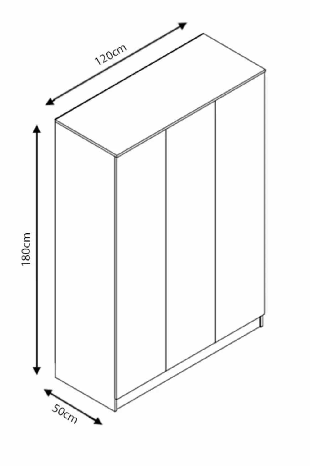 FWStyle Stora 3 Door Triple Wardrobe in High Gloss Grey – 3