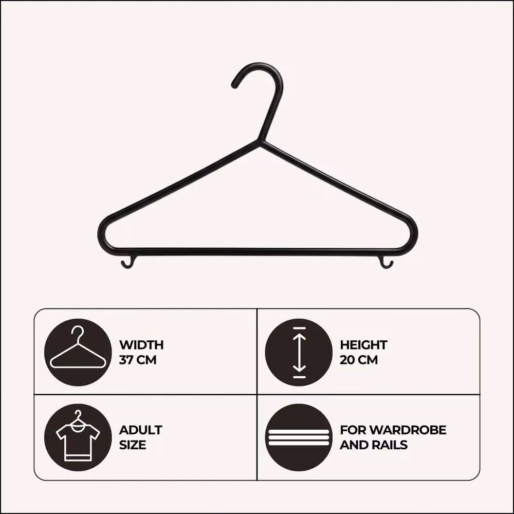 NESTLUNE 50 Pack Black Adult Coat Hangers, Space Saving Coated Steel Hangers – 2