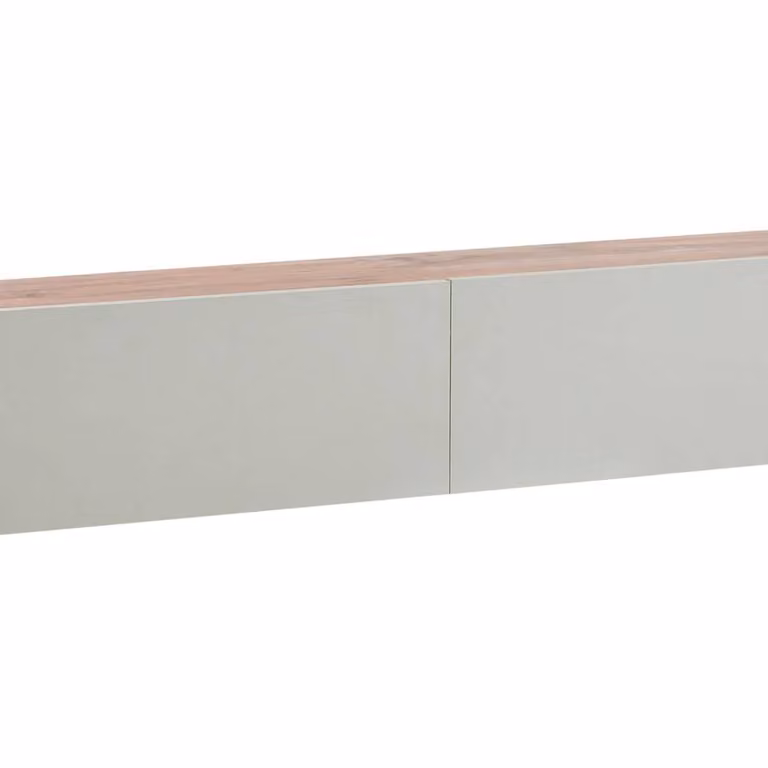 Wyld and Coco Wall Mounted TV Stand for 55-inch TVs in Light Green with 2 Soft Close Cabinets and Internal Shelves