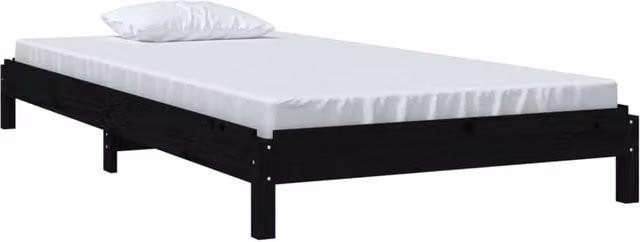Berkfield Home Stack Bunk Bed in Black Solid Pine Wood, W/D/H: 190 x 75 x 81.5 cm – 1