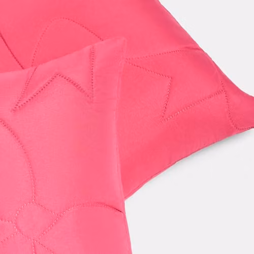 OHS Set of 2 Bow Quilted Decorative Cushion Covers, Pink, W/D/H: 45 x 45 x 45 cm – 2