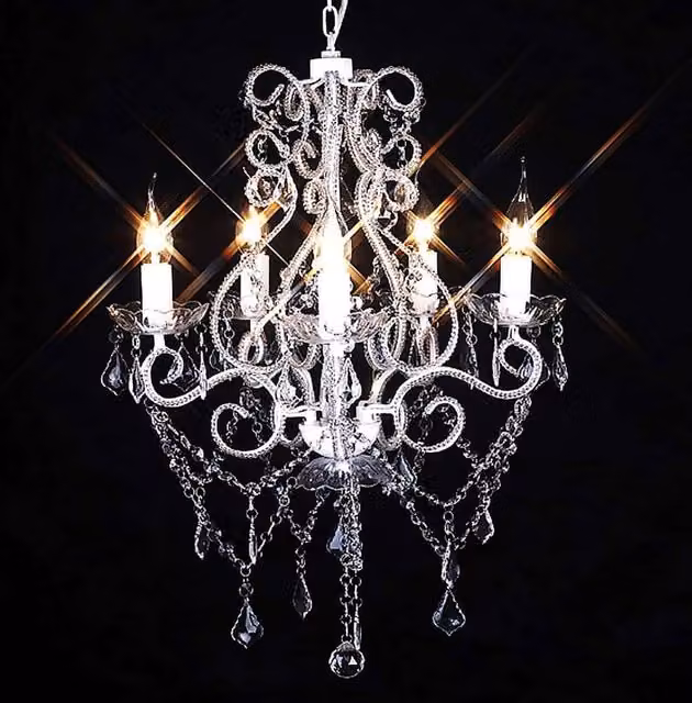 Berkfield Home Classic White Crystal Chandelier with 2800 Crystals and E14 Base