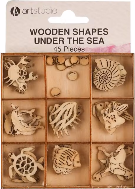 Art Studio Under The Sea Wooden Shapes in Brown